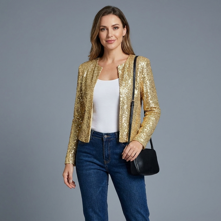 Marisette Sequin Crop Jacket