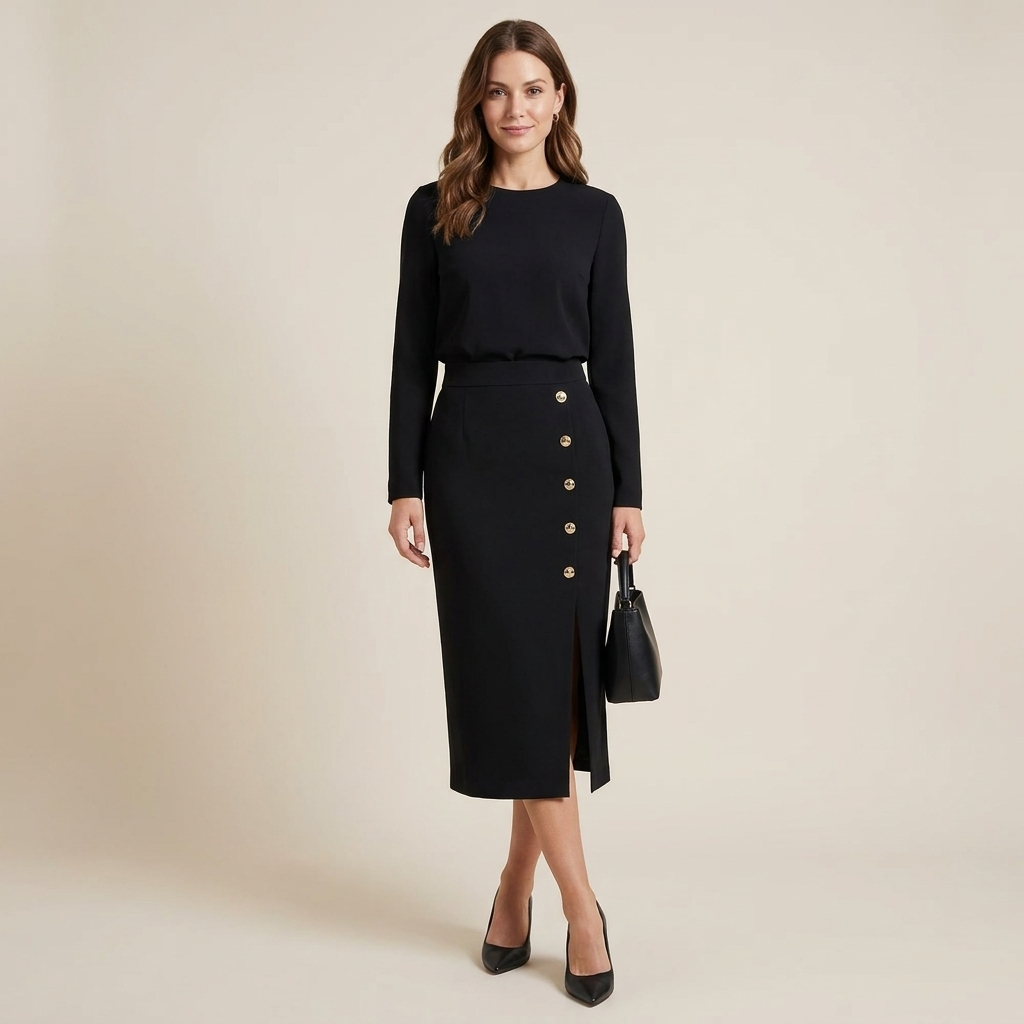 Terese Button Front Midi Dress