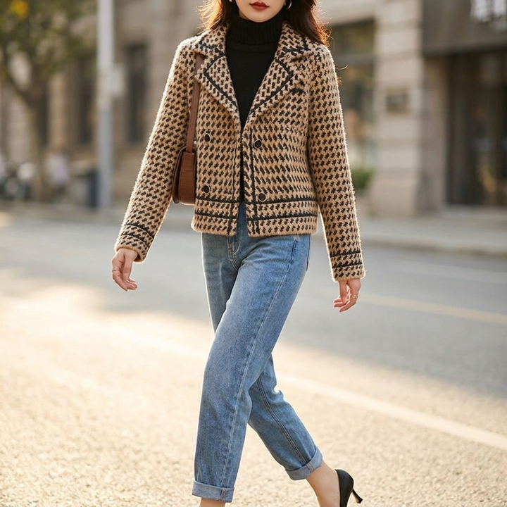 Winona Houndstooth Knit Jacket