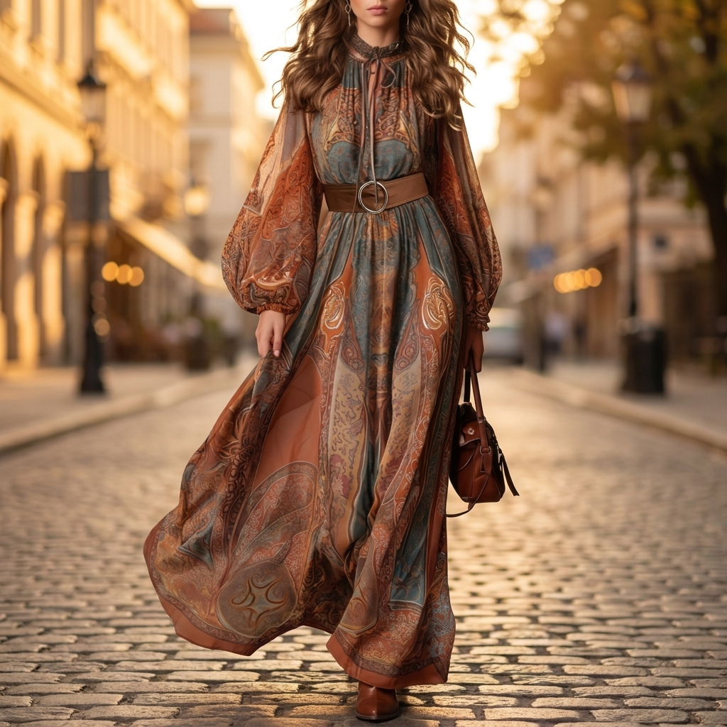 Marceline Paisley Print Maxi Dress