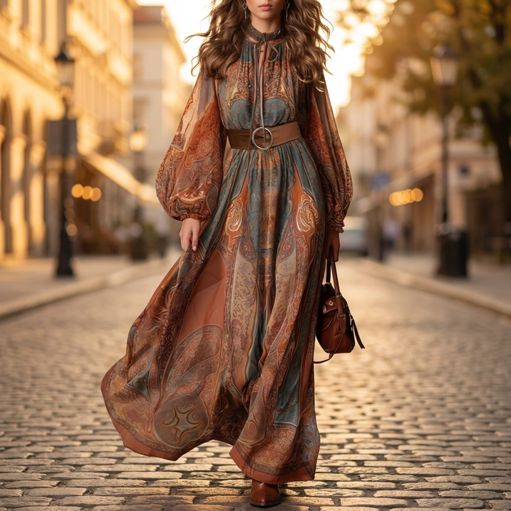 Marceline Paisley Print Maxi Dress