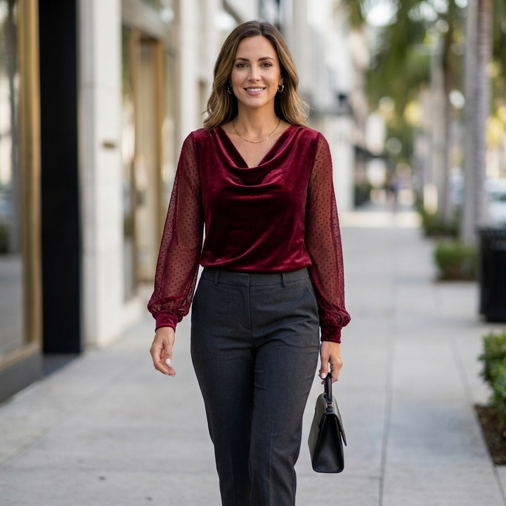 Elowyn Cowl Neck Blouse