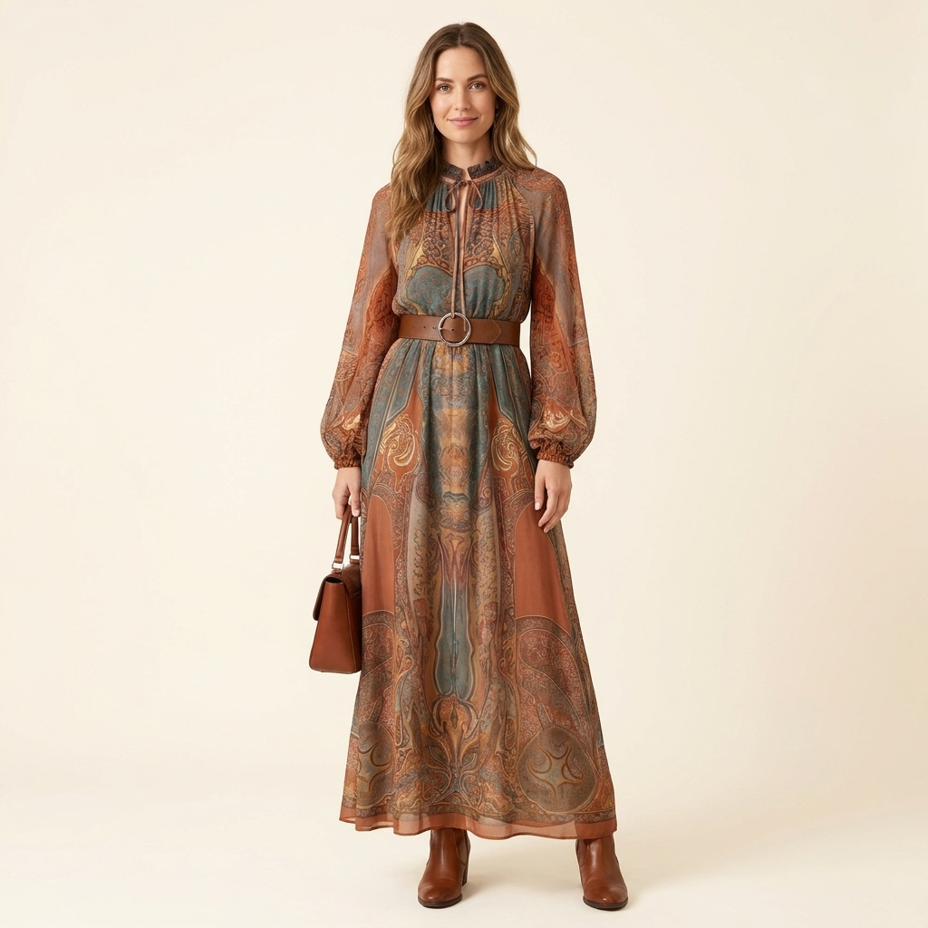 Marceline Paisley Print Maxi Dress