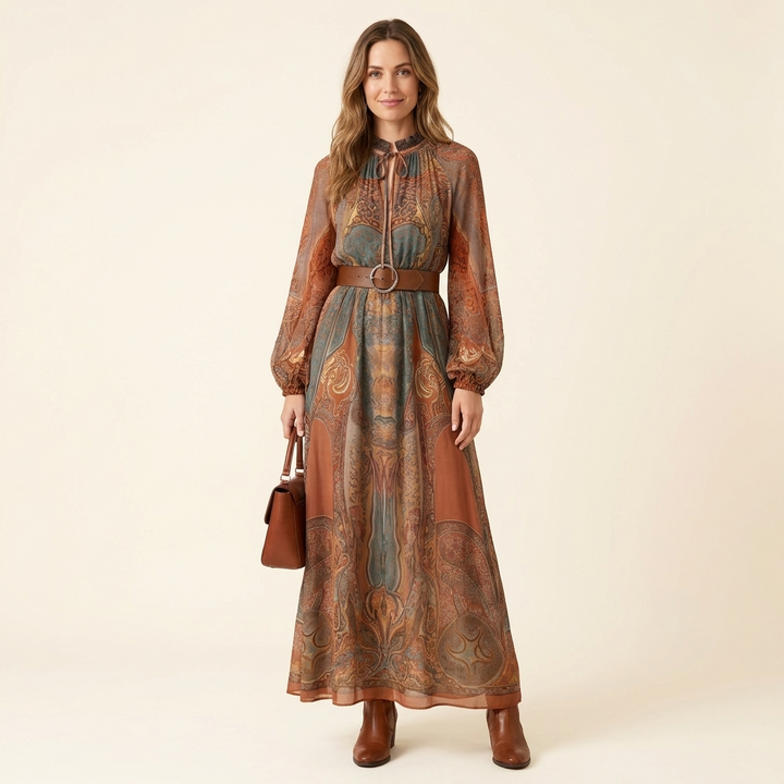 Marceline Paisley Print Maxi Dress