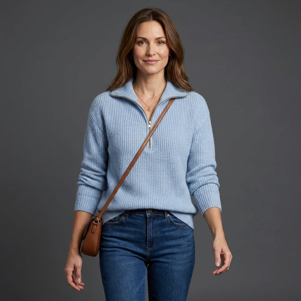 Fiora Ribbed Collar Pullover