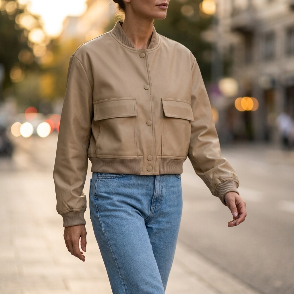 Quinlan Cropped Bomber Jacket