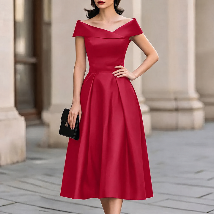 Maribel Off Shoulder Midi Dress