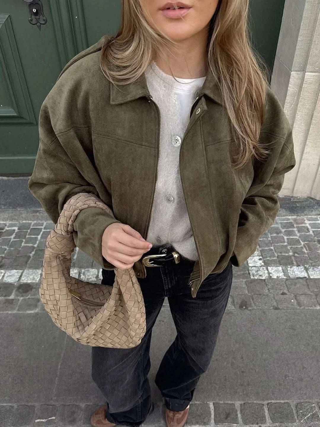 Winifred Suede Bomber Jacket