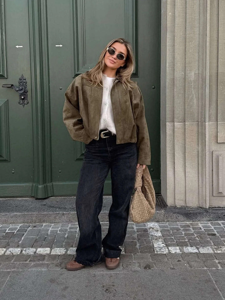 Winifred Suede Bomber Jacket