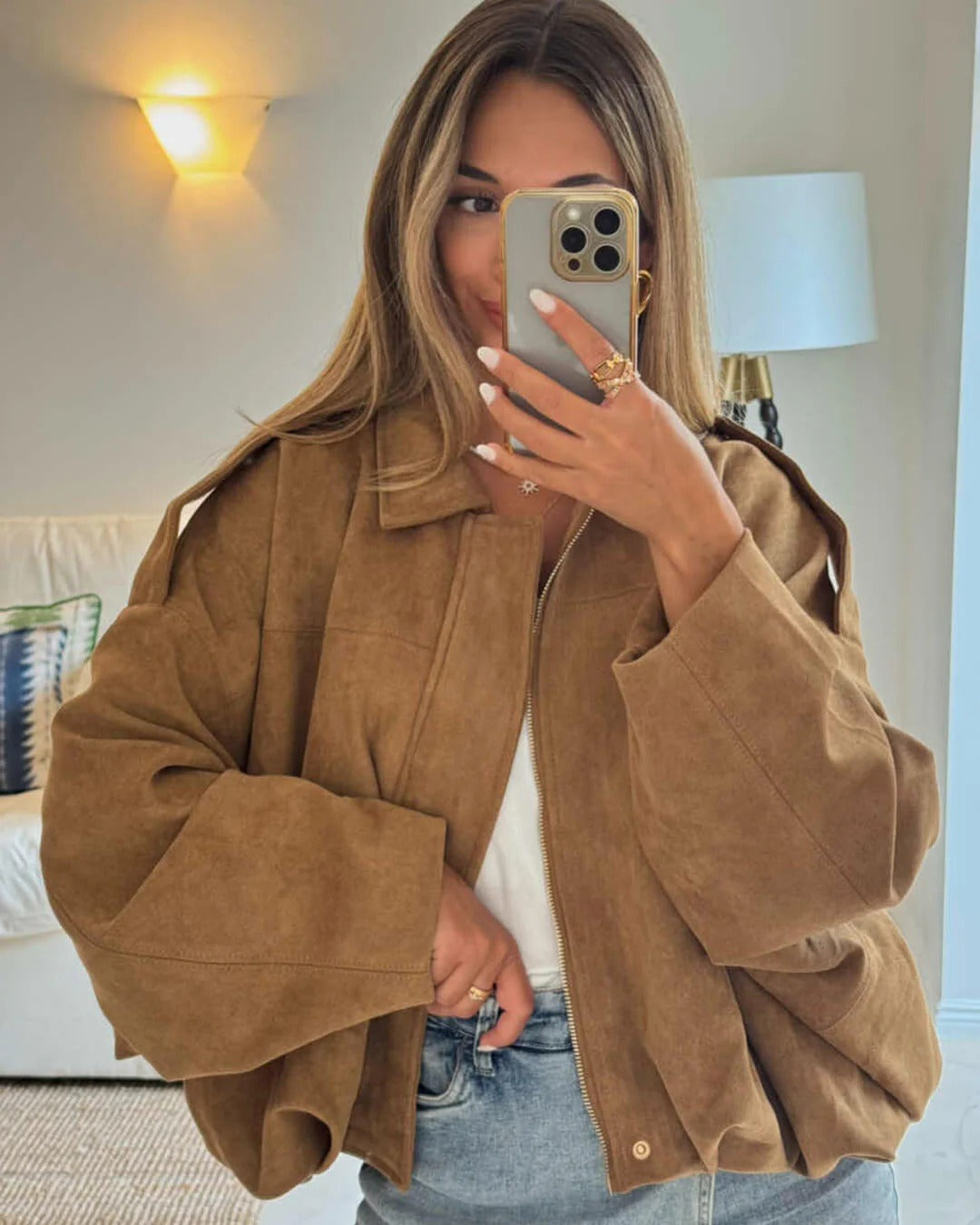 Winifred Suede Bomber Jacket