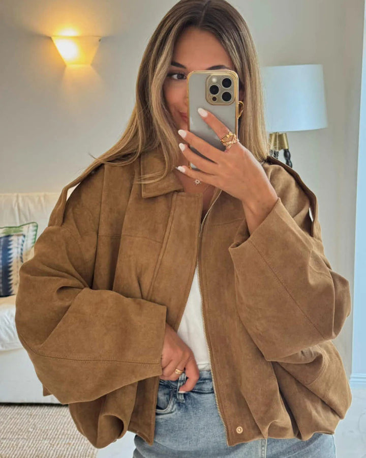 Winifred Suede Bomber Jacket