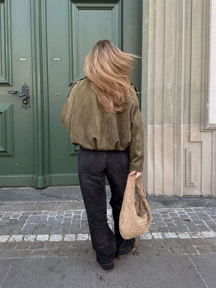Winifred Suede Bomber Jacket