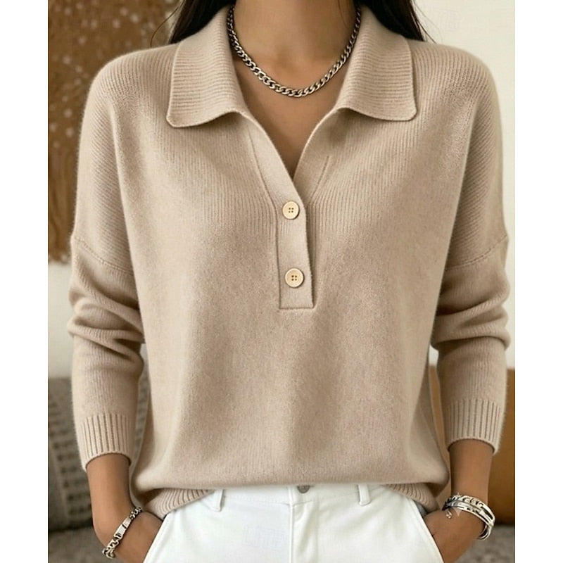 Marena Button Polo Sweater