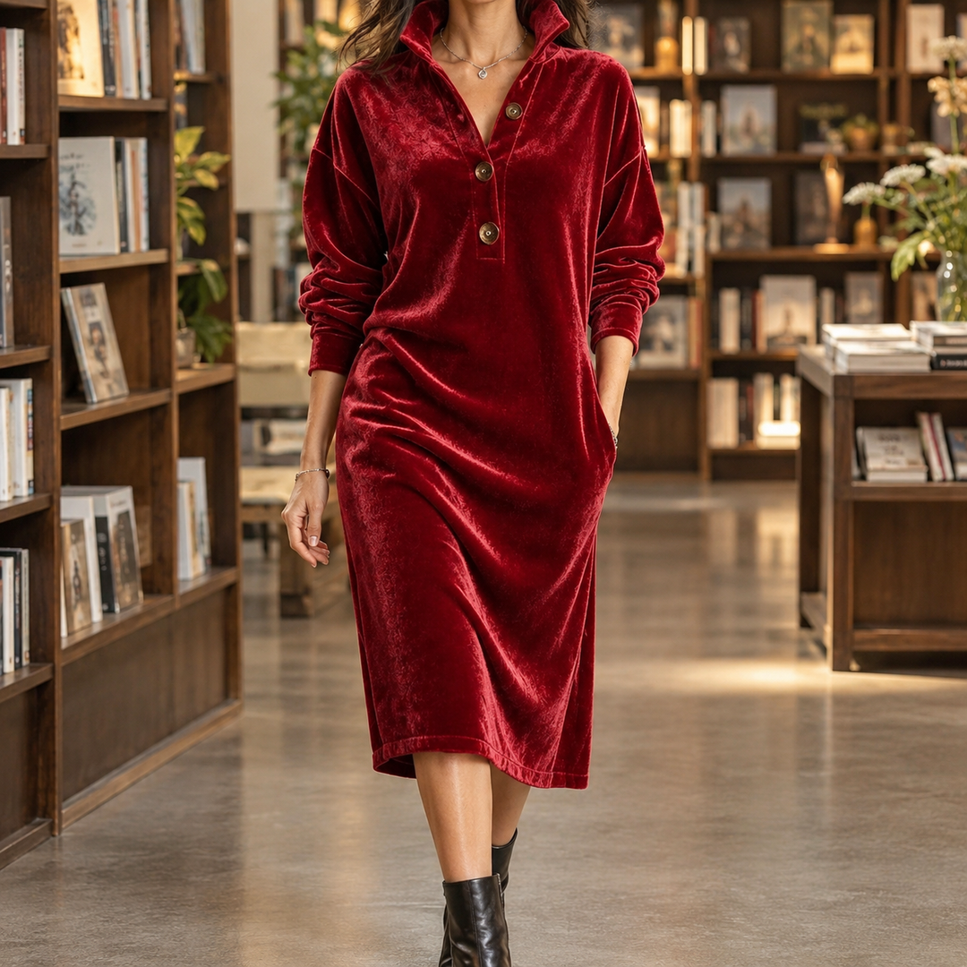 Harlow Velvet Midi Dress