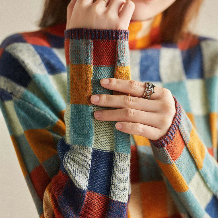Manon Patchwork Turtleneck Sweater