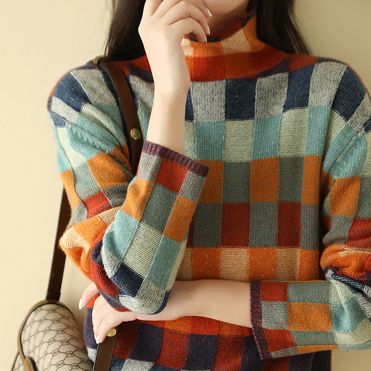 Manon Patchwork Turtleneck Sweater
