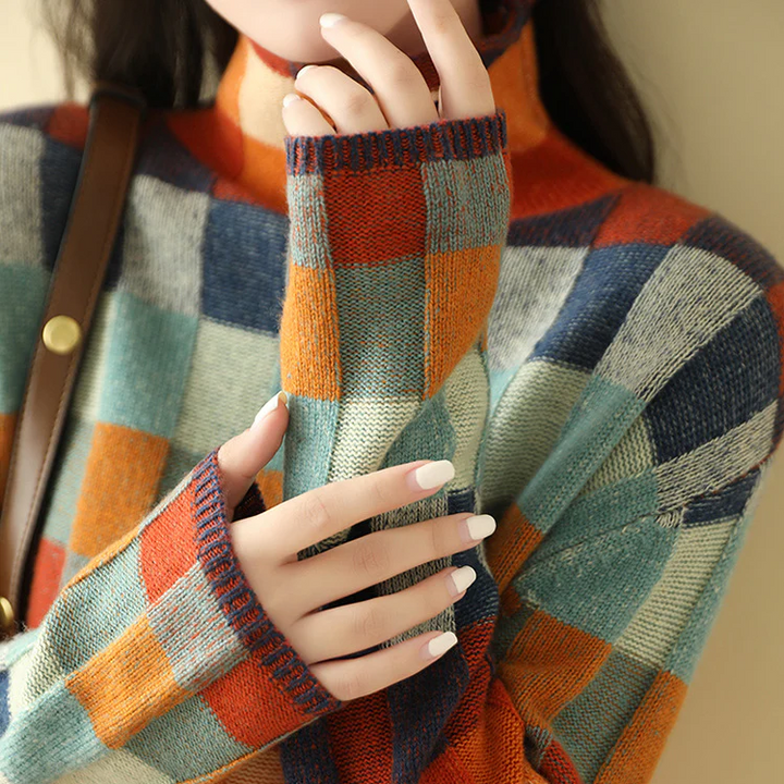 Manon Patchwork Turtleneck Sweater
