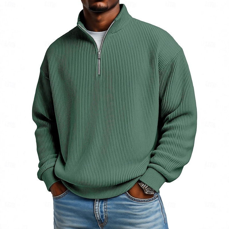 Dexter Ribbed Quarter-Zip Pullover