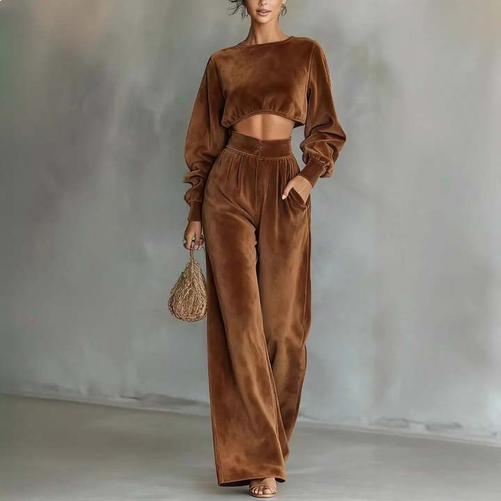 Maren Cropped Velvet Matching Set