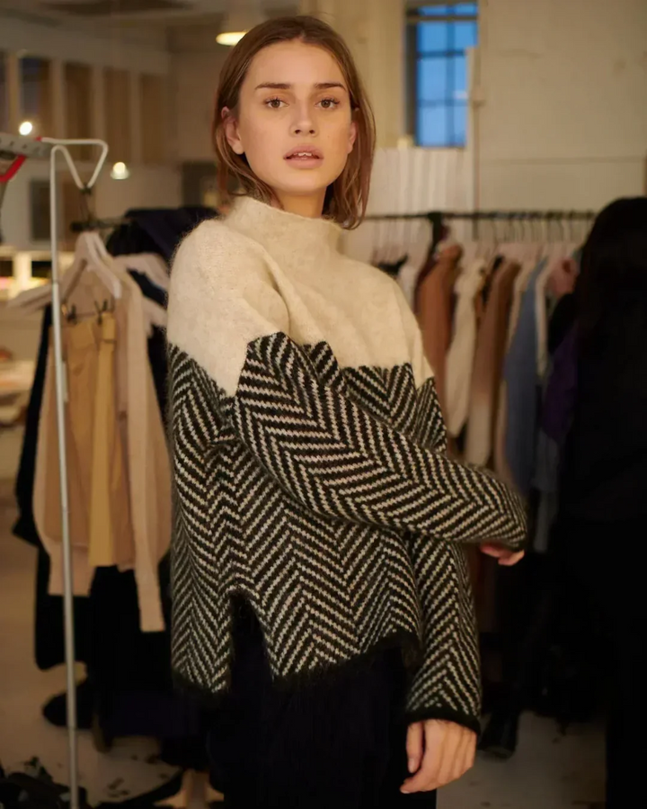Astoria Herringbone Knit Sweater