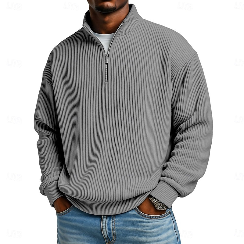 Dexter Ribbed Quarter-Zip Pullover